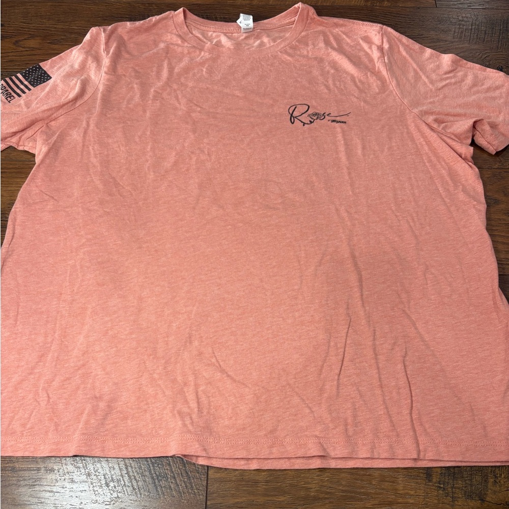 Nine line Apparel Rose/Coral Crew Neck T-Shirt sig rose 2x